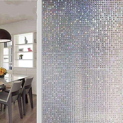 Película para Ventanas de decoración de privacidad Adhesivo de Vidrio de Vinilo Esmerilado electrostático de PVC de Mosaico 3D película para Puertas y Ventanas de casa O 30x200cm