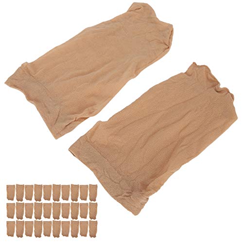 Peluca, 30pcs buena elasticidad fácil de limpiar peluca de calcetín de la peluca casquillo de la peluca de material de nylon para evitar que la peluca se deslice (color carne)