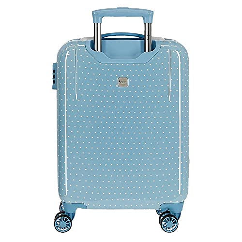 Pepe Jeans Ava Maleta de Cabina Azul 38x55x20 cms ABS Cierre TSA 34 L 2,5 kgs 4 Ruedas Dobles Equipaje de Mano