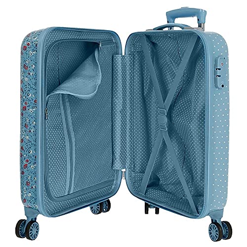 Pepe Jeans Ava Maleta de Cabina Azul 38x55x20 cms ABS Cierre TSA 34 L 2,5 kgs 4 Ruedas Dobles Equipaje de Mano