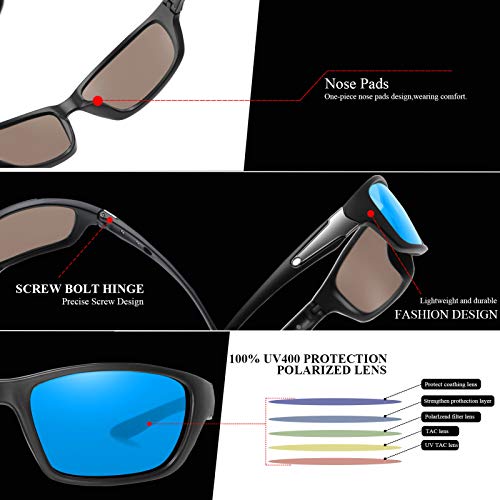 Perfectmiaoxuan Gafas de sol polarizadas para hombre mujer/Golf de pesca fresco Ciclismo El golf Conducción Pescar Alpinismo Deportes al aire libre Gafas de sol (A/blue)