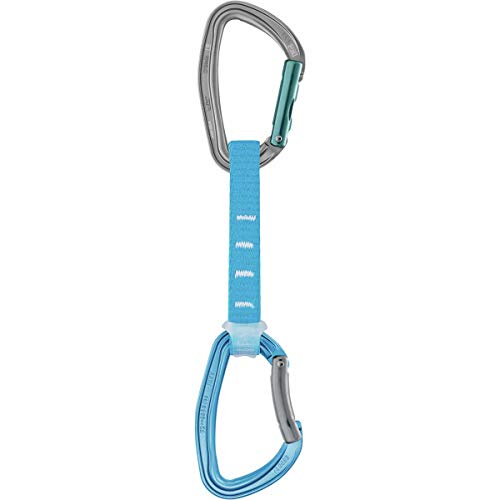 Petzl Djinn Axess - Pack de Mosquetones de Seguridad, Cintas Exprés, Unisex, para Adulto, 12 cm, Color Azul, Lote de 6 Unidades