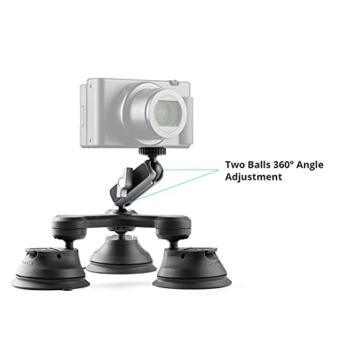 PGYTECH Tres Brazos Montaje de aspiración para dji Action 2/Gopro/Insta360/DJI OSMO Pocket 2/OSMO Pocket/OSMO Action