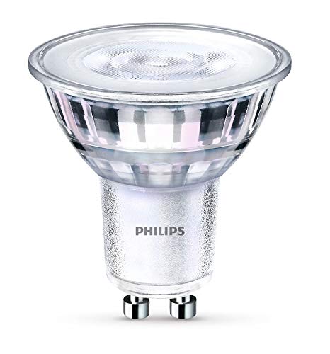 Philips - Bombilla LED cristal 50W GU10 luz blanca cálida 36º apertura , no regulable pack 10