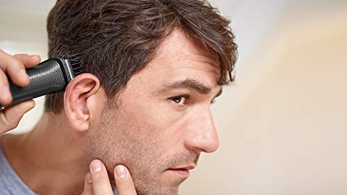 Philips MG3720/15 Recortadora 7 en 1 Maquina recortadora de barba y Cortapelos para hombre cara y cabeza, accesorios para nariz y orejas, 60 minutos de autonomía, Negro