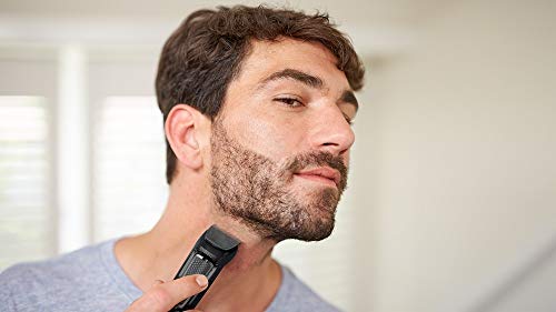 Philips MG3720/15 Recortadora 7 en 1 Maquina recortadora de barba y Cortapelos para hombre cara y cabeza, accesorios para nariz y orejas, 60 minutos de autonomía, Negro