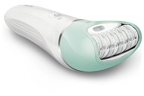 Philips Satinelle Advanced BRE620/00 - Depiladora Wet & Dry para mujer inalámbrica, 3 accesorios, verde y blanco