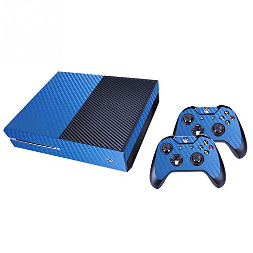 Pieles Autoadhesivas con Diseño De Fibra De Carbono; Xbox One Skins para Controlador Y Consola - Azul