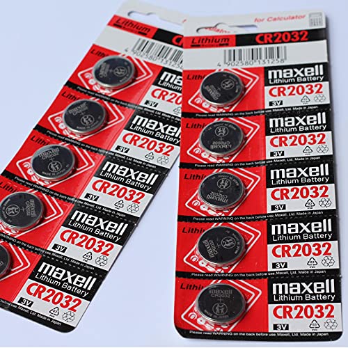 Pilas de botón de litio de 3 V Maxell originales Cr2032, 10 unidades