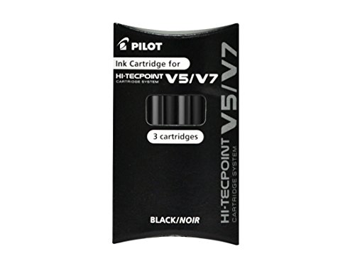 Pilot Bolígrafo de tinta líquida, Punta mediana + 1 cartucho de 3 cartuchos, Negro