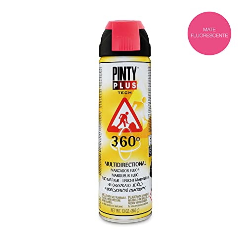 Pinty Plus 250 - Pintura spray marcador fluor, 650cc, Rojo
