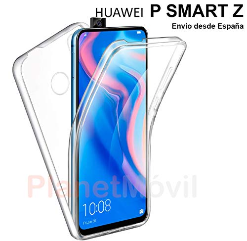 PLANETMOVIL Funda ANTIGOLPES 360 Compatible con [ Huawei P Smart Z / Y9 Prime 2019 ] Carcasa Doble Cara 360 de Silicona Delantera + Trasera TPU rigido Doble 100% Transparente Enteriza y Completa