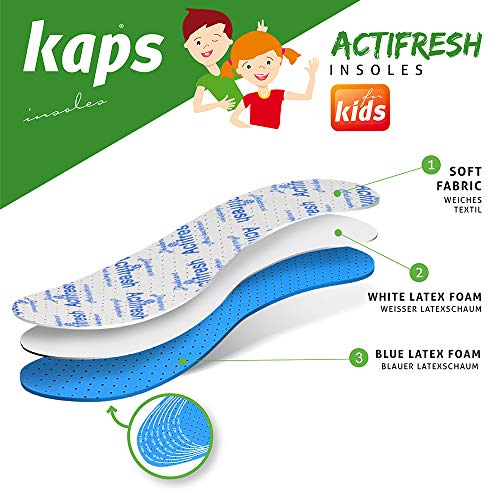 Plantillas de Calzado Para Niños Higiénico, Suaves Y Ajustables Con Espuma De Látex Tehchnology Antibacteriano Suizo Por Sanitized | Almohadillas Para Zapatos Con Circulación De Aire Actifresh Kids