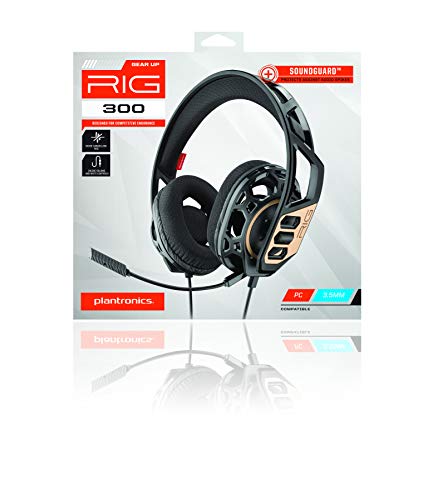 Plantronics RIG 300 auricular con micrófono Binaural Diadema Negro - Auriculares con micrófono (Consola de videojuegos + PC/Videojuegos, Binaural, Diadema, Negro, Alámbrico, 1,5 m)