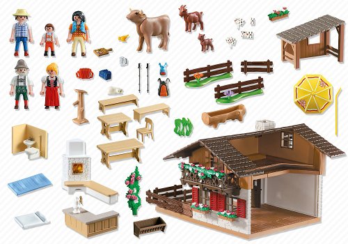 Playmobil Vida en la Montaña - Casa de los Alpes con Varios Accesorios , Playsets de Figuras de Juguete, 50 x 10 x 40 cm, (5422)