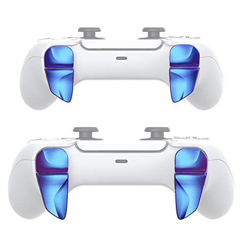 PlayVital 2 Pares de Gatillo Extensor para PS5 Control Accesorios Extensores de Disparo Mejora del Juego Gatillos Bumper Trigger para Playstation 5 Mando Grips Extender Botón para PS5-Azul a Violeta