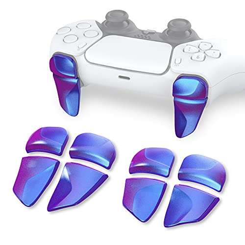 PlayVital 2 Pares de Gatillo Extensor para PS5 Control Accesorios Extensores de Disparo Mejora del Juego Gatillos Bumper Trigger para Playstation 5 Mando Grips Extender Botón para PS5-Azul a Violeta