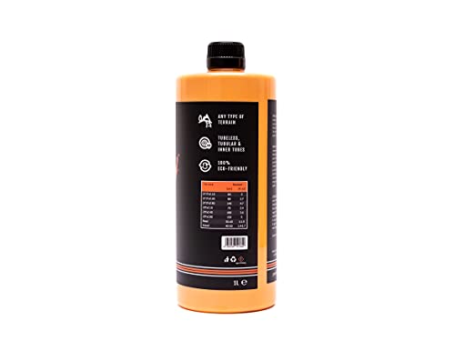 PMP Orange Latex - Líquido Sellante Antipinchazos para Neumáticos Tubeless. Ecológico, Concentrado y Inmediatamente Efectivo hasta 6 Meses de Uso. Botella 1000 ml