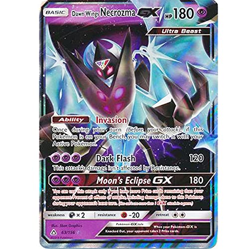 Pokemon Dawn Wings Necrozma GX 63/156 Jumbo XXL Full Art Ultra Prism + Extra Protection Near Mint 2018