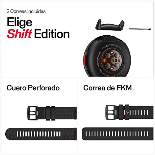 Polar Vantage V2 Shift Edition - Premium Multisport GPS Smartwatch - Registro de Frecuencia Cardíaca en la Muñeca para Running, Natación, Ciclismo - Controles de Música, Predicción Meteorológica