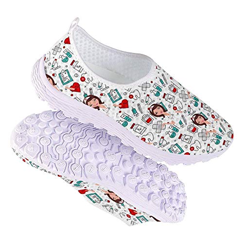 POLERO Nurse Zapatillas Zapatos Deportivos de Enfermera para Mujer Zapatos sin Cordones Zapatos de Trabajo Ligeros y cómodos para Caminar para Mujeres Talla 38