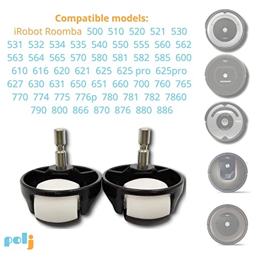 Polj - Ruedas compatibles para aspiradora iRobot Roomba serie 500 600 700 800 900 Kit x 2 ruedas