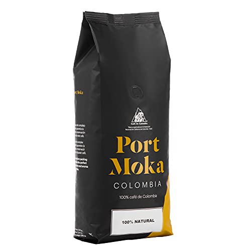 Por Moka Port Colombia En Grano, Chocolate Negro, 1000 Gramo