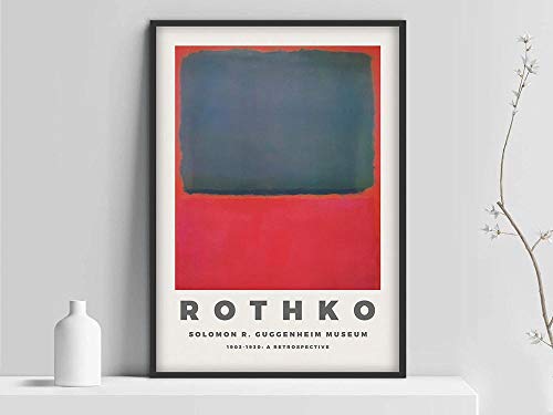 Póster de Mark Rothko，impresión para el Museo Guggenheim，exposición de arte，impresión de Mark Rothko，lienzo sin marco A 50x70cm