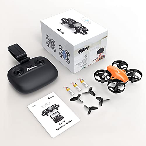 Potensic Mini Drone para Niño, Naranja Drone con Cámara HD con 3 Baterías Vuelo de 24 Mins RC Quadcopter 2.4G 6 Ejes, WiFi FPV en Tiempo Real Dron con Control Remoto A20W
