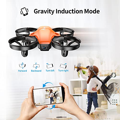 Potensic Mini Drone para Niño, Naranja Drone con Cámara HD con 3 Baterías Vuelo de 24 Mins RC Quadcopter 2.4G 6 Ejes, WiFi FPV en Tiempo Real Dron con Control Remoto A20W