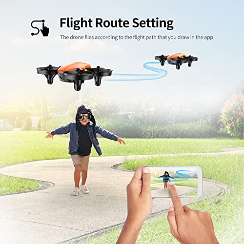 Potensic Mini Drone para Niño, Naranja Drone con Cámara HD con 3 Baterías Vuelo de 24 Mins RC Quadcopter 2.4G 6 Ejes, WiFi FPV en Tiempo Real Dron con Control Remoto A20W