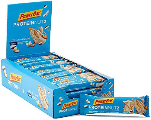 PowerBar Protein Nut2 White Chocolate Coconut 18x(2x22,5g) - Barras de Proteína con Bajo Contenido de Azúcar