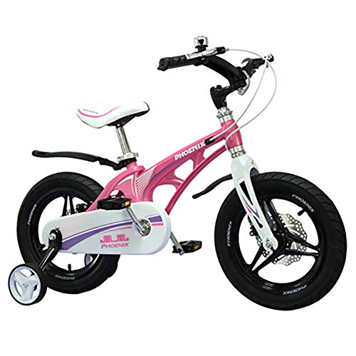 Present Trike Bicicleta para niños con ruedas de entrenamiento para bicicleta de 12 14 pulgadas, freno delantero Freno de disco trasero Manillar plegable Bicicleta para niños, para niños y niñas de 2