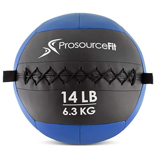 ProsourceFit Soft Medicine 14 LB Ball for Full Body Exercises, Blue