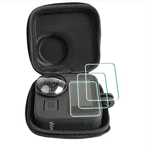 Protector de Pantalla para Gopro MAX y Mini Estuche, ULBTER 0,3 mm Dureza 9H Vidrio Templado Antiarañazos Antihuellas Antiburbujas【3 +1 Unidades】