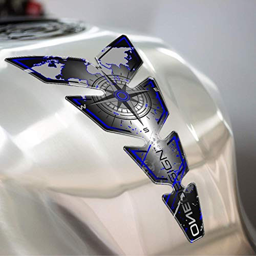 Protector universal resinado para depósito de combustible de motocicletas con diseño de brújula, CGMOS110VP, verde fluorescente