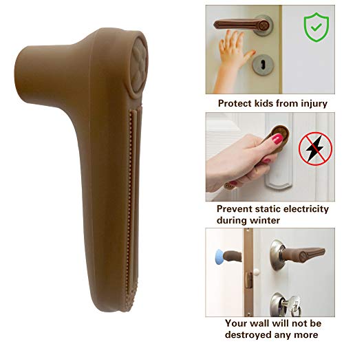 Protectores Manillas de Puertas, funda protectora de silicona para manijas de puerta con 4 protectores de pared para seguridad (2 piezas)