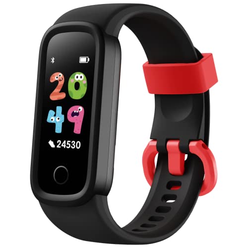 Pulsera Actividad Inteligente Niños Niñas Reloj Inteligente con Cuenta Familiar, IP68 Impermeable Smartwatch con Pulsómetros Monitor de Sueño, Pulsera Deportivo Podómetro Contador Caloría