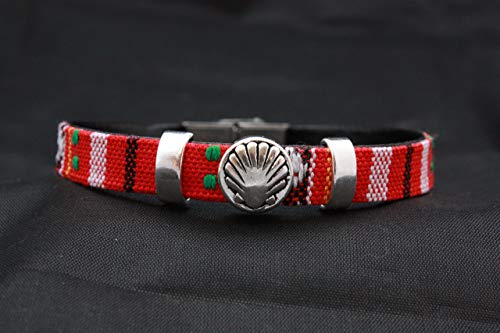 Pulsera de Tela reforzada, Acero y Zamak, Concha del Camino de Santiago, ajustable