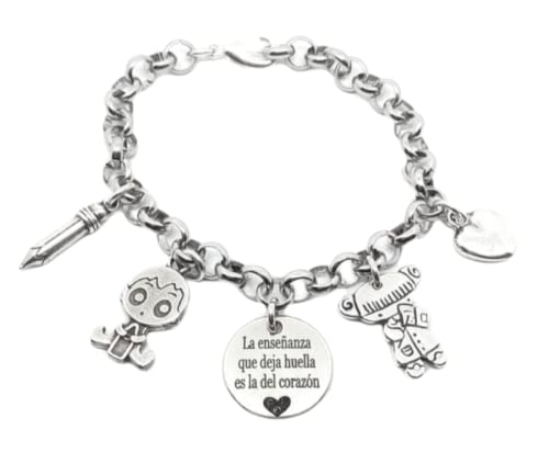 Pulsera Temática"Profesora de INFANTIL" La Enseñanza que deja huella es la del Corazón.