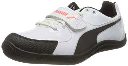 PUMA Evospeed Throw 6, Zapatillas de Atletismo Unisex Adulto, Blanco White Black-Lava Blast, 44 EU