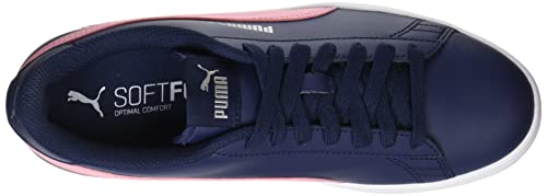 PUMA Smash v2 L Jr, Zapatillas Bajas Unisex-Niños, Azul (Peacoat/Peony), 35.5 EU