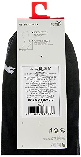 Puma Sportsocken Invisible 3P, Calcetines Unisex adulto, pack de 3, Negro (Black 200), 35/38 (Talla del fabricante: 035)