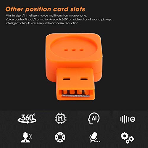 PUSOKEI Micrófono de traducción USB 64dB SNR Micrófono de Chat de Voz para computadora portátil Micrófono de grabación de Voz USB de computadora para Chat en Red, videoconferencia en Red(Naranja)