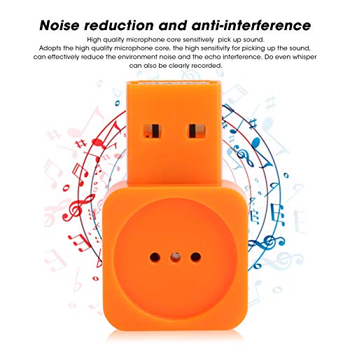 PUSOKEI Micrófono de traducción USB 64dB SNR Micrófono de Chat de Voz para computadora portátil Micrófono de grabación de Voz USB de computadora para Chat en Red, videoconferencia en Red(Naranja)