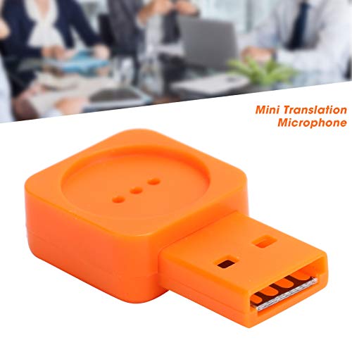 PUSOKEI Micrófono de traducción USB 64dB SNR Micrófono de Chat de Voz para computadora portátil Micrófono de grabación de Voz USB de computadora para Chat en Red, videoconferencia en Red(Naranja)