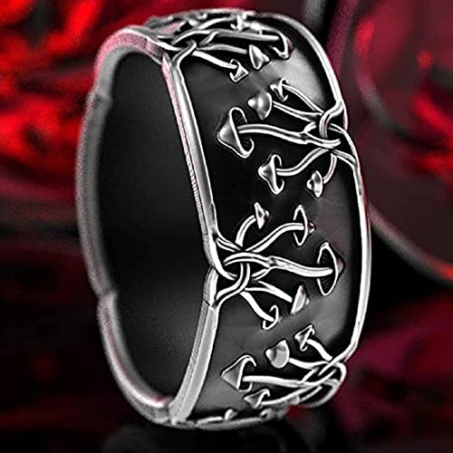 QAZXCV Anillo De Hongos para Hombres, Vikingo Gótico Setas Anillo Hip Hop Band Anillo Punk Punk Mushroom Anillo Joyería Regalo Día del Padre Accesorios,8