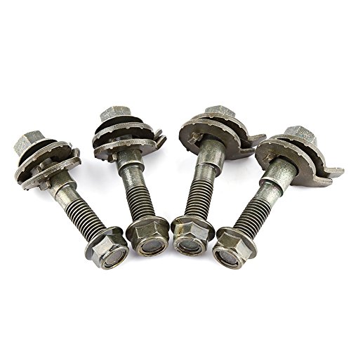 Qiilu 4pcs 14mm Vehículos de acero de cuatro ruedas Alineación Ajustable Camber Kit Cam Bolt