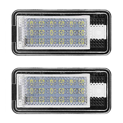 Qiilu LED Luces de matrícula, 2 piezas de coche Led número Hop-Lpl0114, kit de bombilla de lámpara de placa para A3 S3 A4 S4 B6 B7 A6 C6 S6