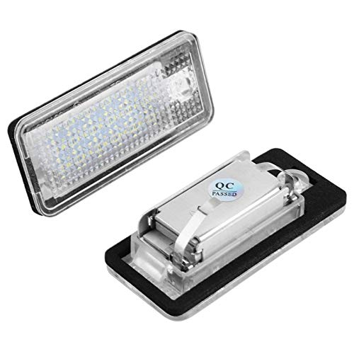 Qiilu LED Luces de matrícula, 2 piezas de coche Led número Hop-Lpl0114, kit de bombilla de lámpara de placa para A3 S3 A4 S4 B6 B7 A6 C6 S6